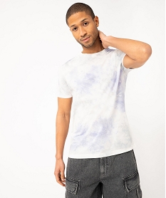 tee-shirt a manches courtes effet tie and dye homme violetF029501_1