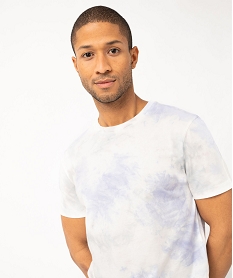 tee-shirt a manches courtes effet tie and dye homme violetF029501_2
