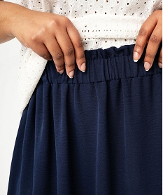 jupe grande taille longueur midi en maille fluide femme bleu robes et jupesF030801_2