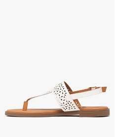 sandales femme a entre-doigts dessus a motifs ajoures blanc sandales plates et nu-piedsF031401_3