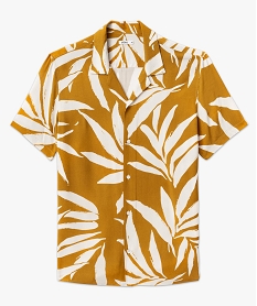chemise manches courtes a motif exotique en viscose homme orange chemise manches courtesF031901_4