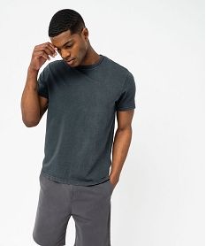 tee-shirt a manches courtes uni homme noirF034201_1