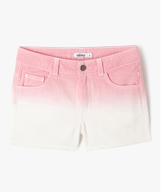 GEMO Short en jean teinture spéciale coloris unique dégradé fille Rose