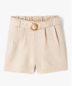 GEMO Short ample avec ceinture à boucle fille Beige