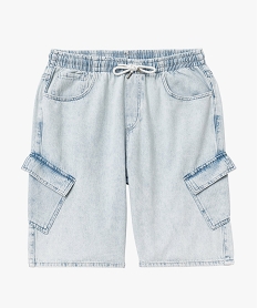 GEMO Bermuda en jean délavé avec ceinture élastique homme blanc chine