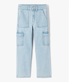GEMO Jean Cargo Straight avec taille ajustable fille blanc chine