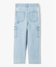 jean cargo straight avec taille ajustable fille bleu jeansF042401_3