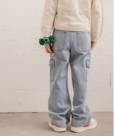 jean cargo straight avec taille ajustable fille bleu jeansF042401_4
