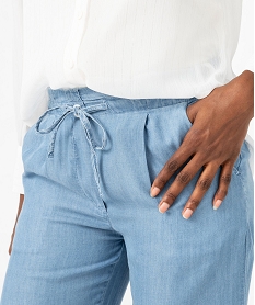 pantalon large et fluide en lyocell femme gris pantalonsF044801_2
