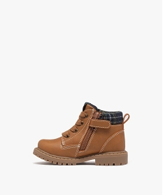 boots a lacets zip et col fantaisie bebe garcon - lulucastagnette marron standard bottes et chaussures montantesF048601_3