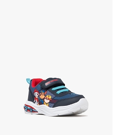 baskets garcon a scratch et a lacets elastiques avec semelle lumineuse - pat patrouille bleu basketsF050801_2