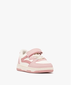 baskets basses a lacets elastiques et scratch fille - 5 miles rose vif basketsF052401_2