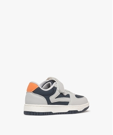 baskets basses tricolores a lacets elastiques et scratch garcon gris standard basketsF052801_4