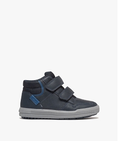 GEMO Baskets garçon mid-cut unies à double scratch - Geox Bleu