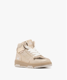 baskets fille mid-cut avec details metallises et a semelle compensee - chipie beige standard basketsF054101_2