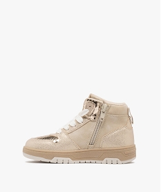 baskets fille mid-cut avec details metallises et a semelle compensee - chipie beige standard basketsF054101_3