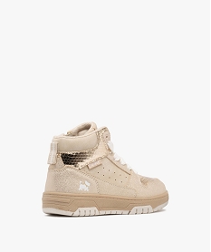 baskets fille mid-cut avec details metallises et a semelle compensee - chipie beige standard basketsF054101_4