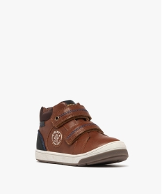 baskets garcon mid-cut a double scratch et col mousse - gepy marron standard basketsF054201_2