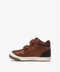 baskets garcon mid-cut a double scratch et col mousse - gepy marron standard basketsF054201_3