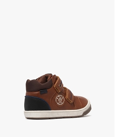 baskets garcon mid-cut a double scratch et col mousse - gepy marron standard basketsF054201_4
