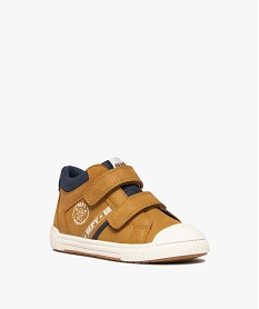 baskets garcon mid-cuit a double scratch et bout en elastomere - gepy marron standard basketsF054301_2