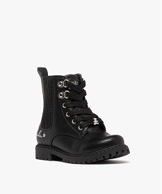 boots fille unies chelsea a semelle crantee - lulucastagnette du 25 au 30 noir vifF054501_2