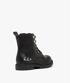 boots fille unies chelsea a semelle crantee - lulucastagnette du 25 au 30 noir vifF054501_4