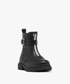 boots motardes grainees a semelle crantee fille noir vif bottes et bootsF055301_2