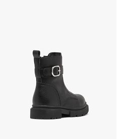 boots motardes grainees a semelle crantee fille noir vif bottes et bootsF055301_4