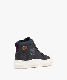 baskets garcon mid-cut a zip et lacets tricolores bleu basketsF058201_4