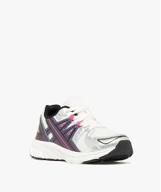 baskets fille running en mesh avec details effet metallise blanc standard basketsF059201_2