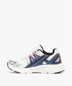 baskets fille running en mesh avec details effet metallise blanc standard basketsF059201_3