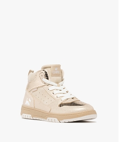 baskets fille mid-cut effet metallise avec zip et a lacets - chipie beige standard basketsF060201_2