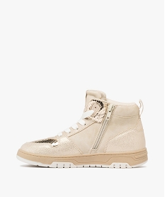 baskets fille mid-cut effet metallise avec zip et a lacets - chipie beige standard basketsF060201_3