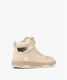 baskets fille mid-cut effet metallise avec zip et a lacets - chipie beige standard basketsF060201_4