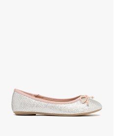 GEMO Ballerines fille unies pailletées à nœud décoratif argent glitter