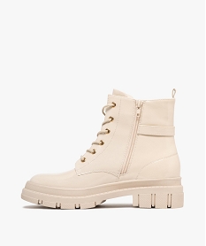 boots fille vernies a lacets et a zip semelle chunky beige standard bottes et bootsF060701_3