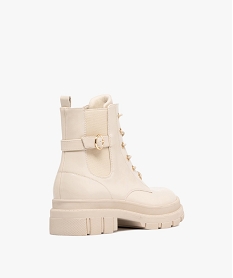 boots fille vernies a lacets et a zip semelle chunky beige standard bottes et bootsF060701_4