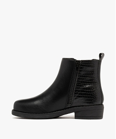 bottines fille a zip avec contrefort effet crocodile noir vifF060801_3