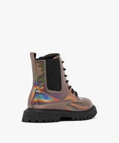 boots fille metallisees a semelle crantee effet crepi [missing] argente bottes et bootsF060901_4