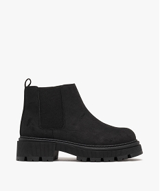 bottines fille style chelsea a semelle chunky noir vif bottes et bootsF061401_1