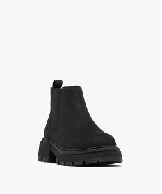 bottines fille style chelsea a semelle chunky noir vif bottes et bootsF061401_2
