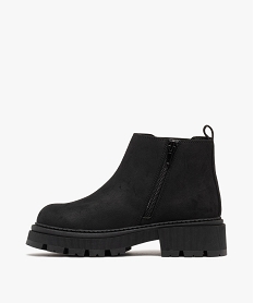 bottines fille style chelsea a semelle chunky noir vif bottes et bootsF061401_3