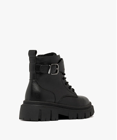 boots fille fourrees a lacets et zip avec bride a clous metallises et semelle chunky noir vif bottes et bootsF061501_4