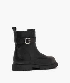 boots fille montantes a zip et boucle fantaisie avec semelle crantee noir vif bottes et bootsF061601_4