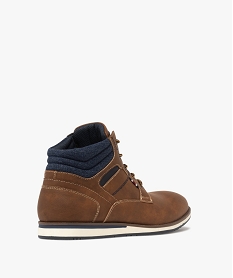 baskets homme mid-cut casual a col denim marron chine baskets et tennisF066001_4
