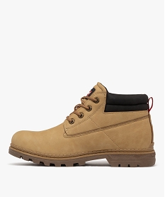 boots homme casual a lacets et col matelasse - carrera marron vif bottes et bootsF066601_3