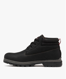 boots homme casual a lacets et col matelasse - carrera noir vif bottes et bootsF066701_3