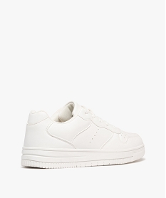 baskets femme unies a lacets style retro avec dessus perfore blanc standard baskets et tennisF068501_4