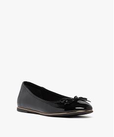 ballerines femme vernies a lisere dore et noeud fantaisie noir standard ballerinesF071201_2